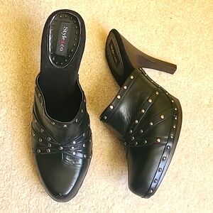 Casual Style and Co Mules with Silver Studs Size 9 1/2